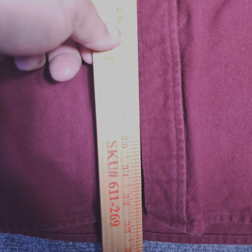 LL Bean Shirt Mens Large Tall XLT Burg Chamois Cloth Flannel Heavy Cotton 187924 - Picture 4 of 6
